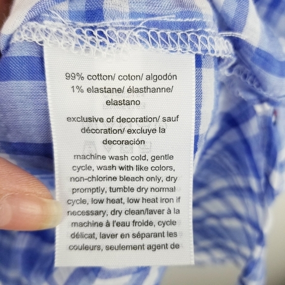 Tommy Hilfiger Blue Plaid Lightweight Top NWT - Picture 9 of 10